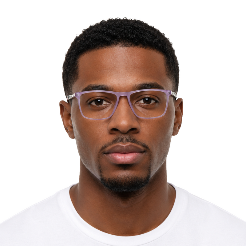 Classic Rectangle Eyeglasses - Lightweight Frame with Metal Temples-zoom-