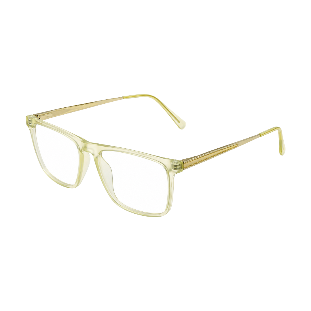 Classic Rectangle Eyeglasses - Lightweight Frame with Metal Temples-zoom-2