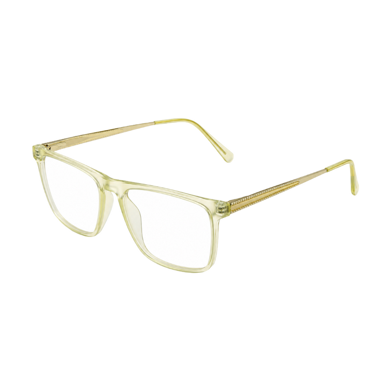 Classic Rectangle Eyeglasses - Lightweight Frame with Metal Temples-zoom-