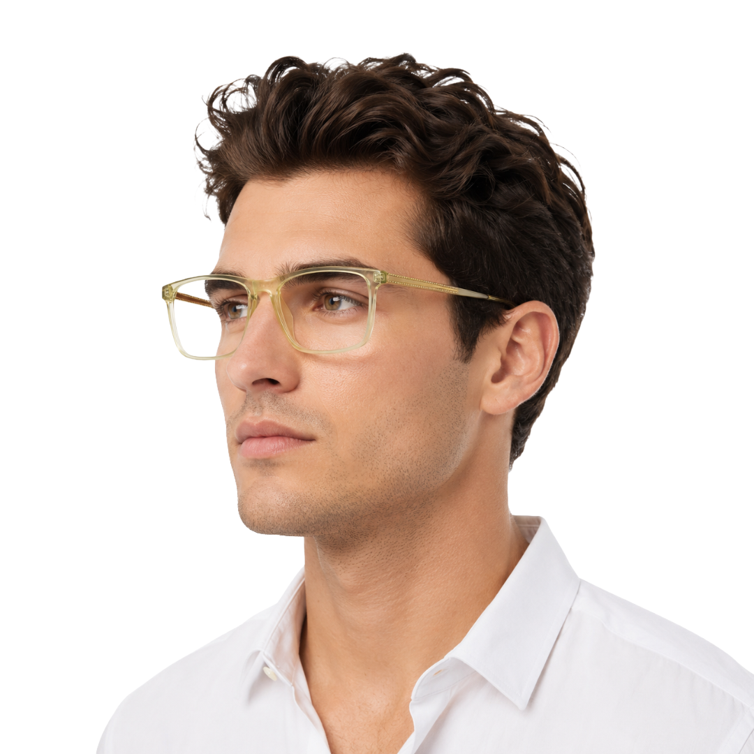 Classic Rectangle Eyeglasses - Lightweight Frame with Metal Temples-7