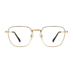 OS Fashion Style 22004 modern luxe square prescription eyeglasses in gold, front view