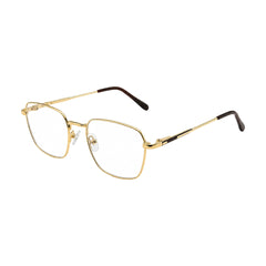 OS Fashion Style 22004 modern luxe square prescription eyeglasses in gold, three-quarter angled view