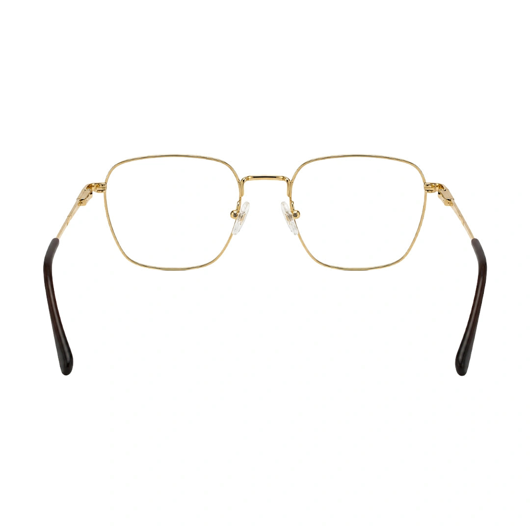 OS Fashion Style 22004 modern luxe square prescription eyeglasses in gold, rear view