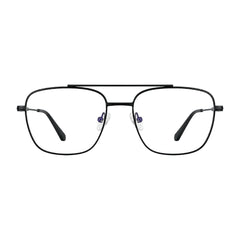 OS Fashion Style 22008 modern double bridge optical frame in black, front view