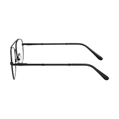 OS Fashion Style 22008 modern double bridge optical frame in black, side profile view