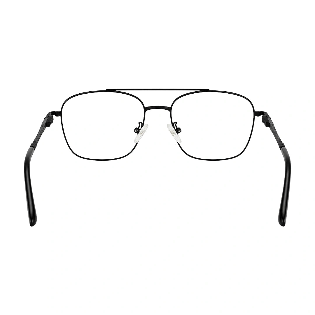 OS Fashion Style 22008 modern double bridge optical frame in black, rear view