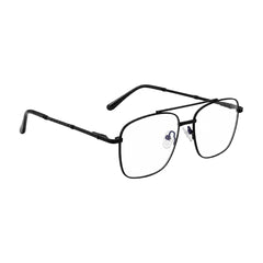 OS Fashion Style 22008 modern double bridge optical frame in black, angled view