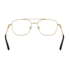 OS Fashion Style 22008 modern double bridge optical frame in brown and gold, rear view