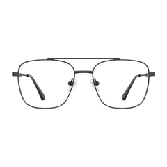 OS Fashion Style 22008 modern double bridge optical frame in gunmetal, front view