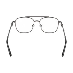 OS Fashion Style 22008 modern double bridge optical frame in gunmetal, rear view