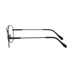 OS Fashion Style 22009 classic aviator double bridge prescription eyeglasses in brown, side profile view