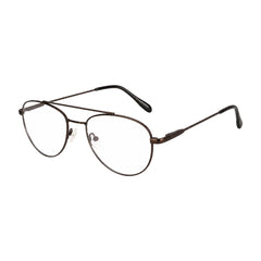 OS Fashion Style 22009 classic aviator double bridge prescription eyeglasses in brown, three-quarter angled view