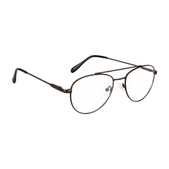 OS Fashion Style 22009 classic aviator double bridge prescription eyeglasses in brown, angled view