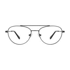 OS Fashion Style 22009 classic aviator double bridge prescription eyeglasses in gunmetal, front view