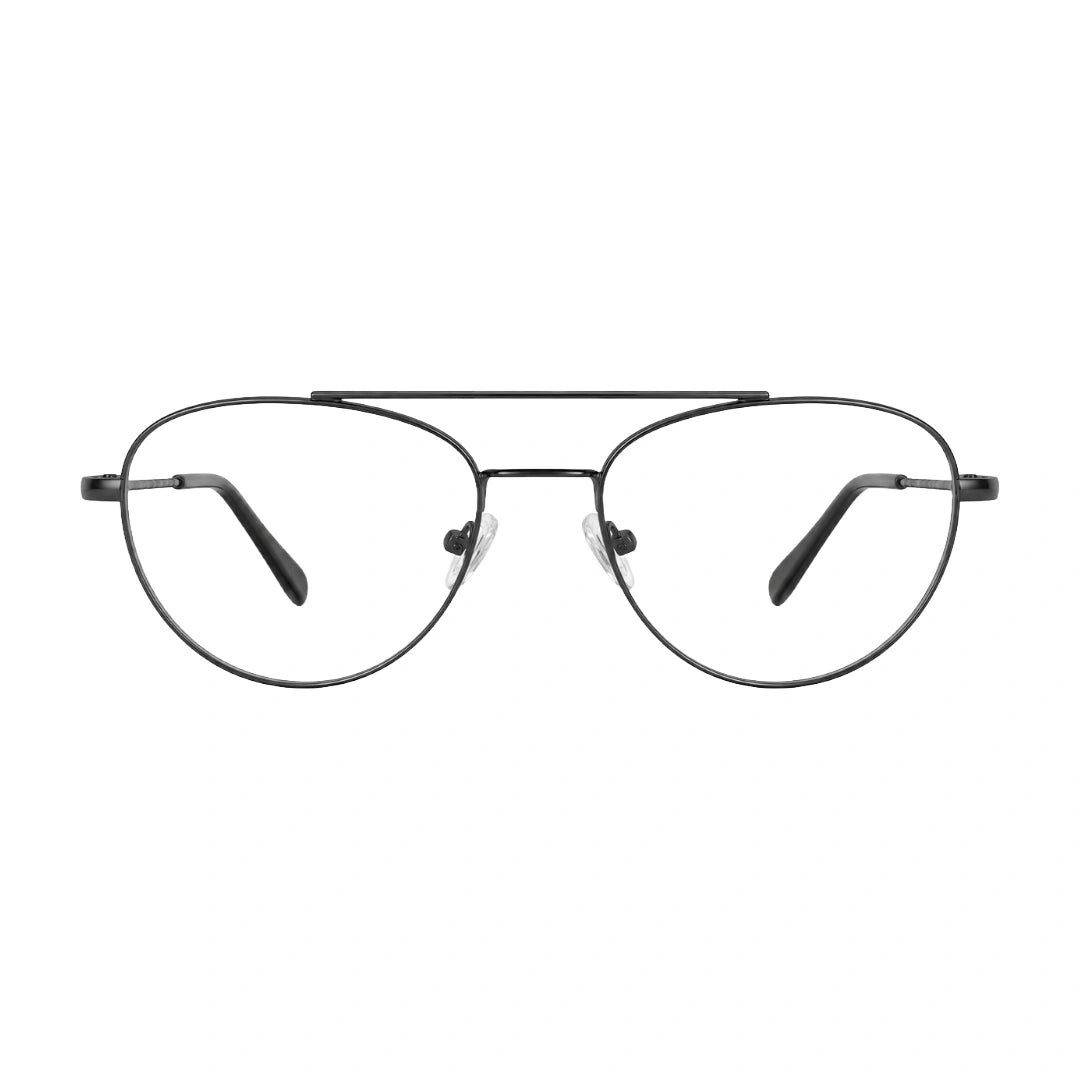 OS Fashion Style 22009 classic aviator double bridge prescription eyeglasses in gunmetal, front view