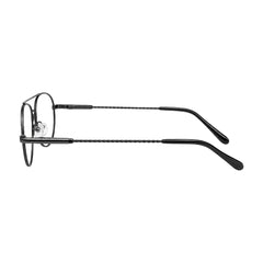OS Fashion Style 22009 classic aviator double bridge prescription eyeglasses in gunmetal, side profile view