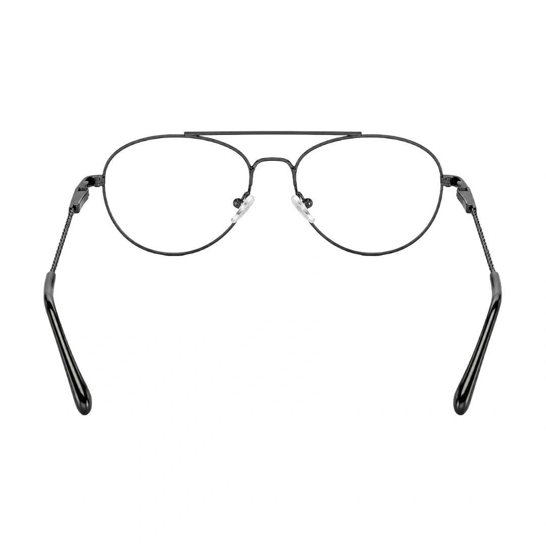 OS Fashion Style 22009 classic aviator double bridge prescription eyeglasses in gunmetal, rear view