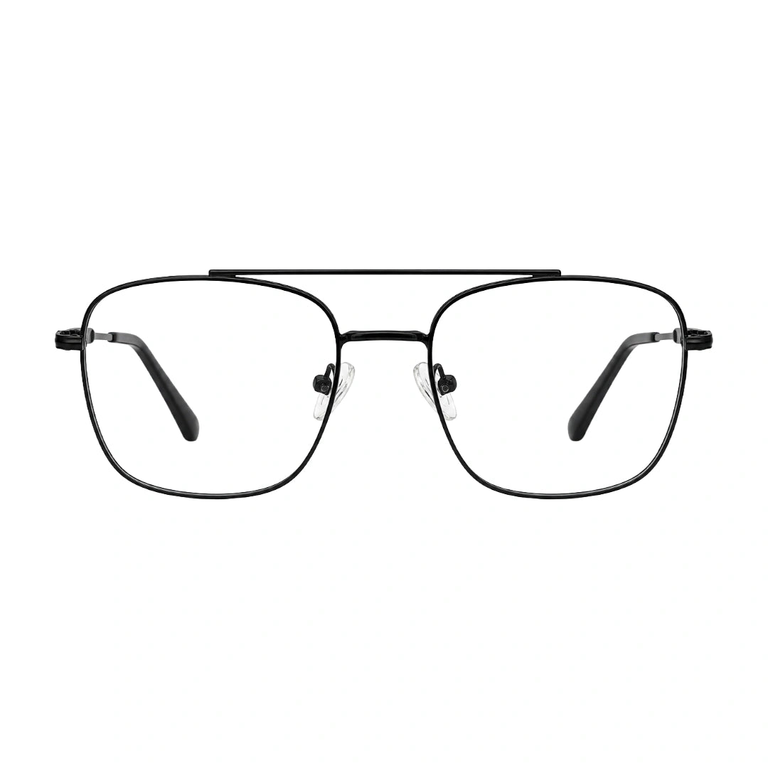 OS Fashion Style 22010 lightweight metal prescription eyeglasses in black, front view