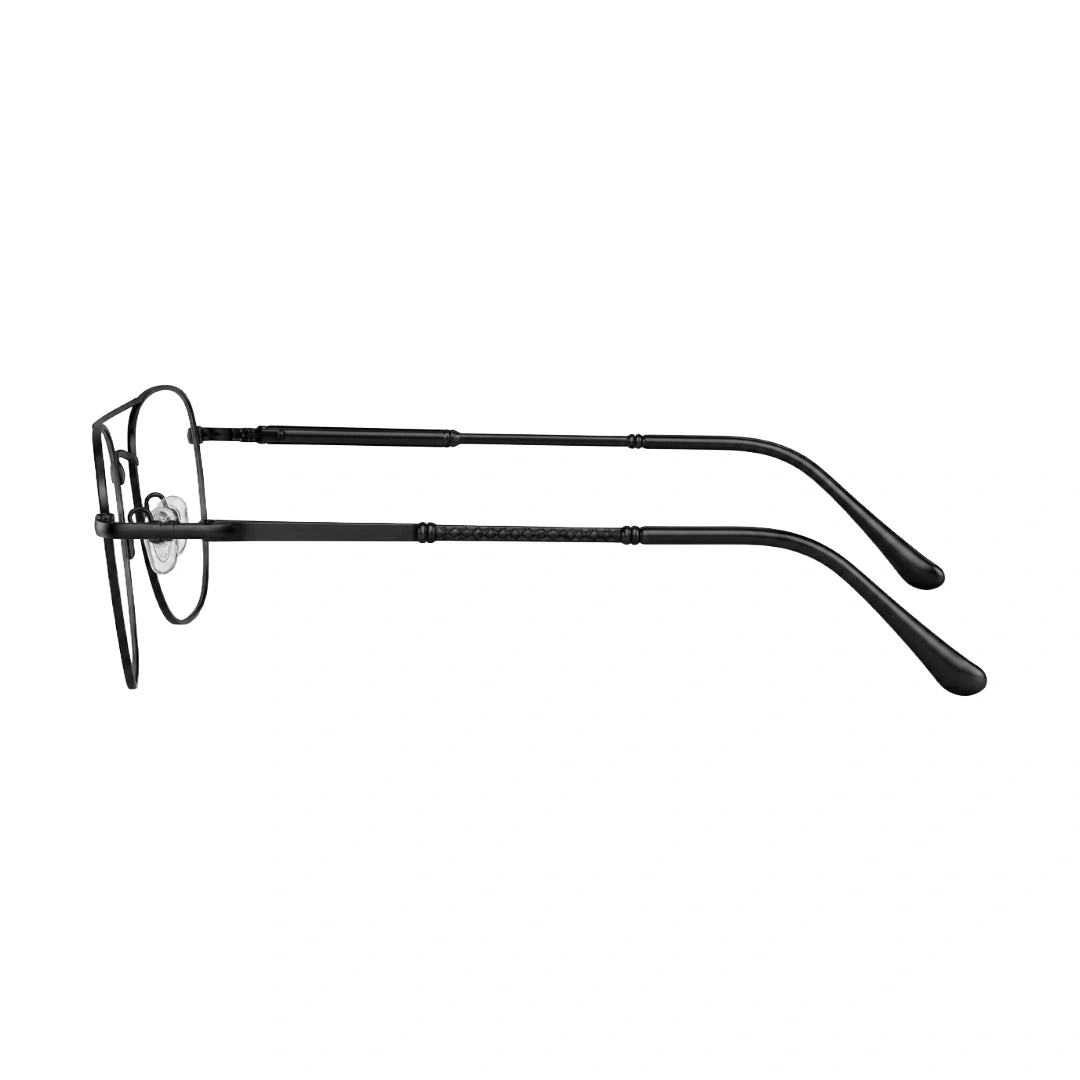 OS Fashion Style 22010 lightweight metal prescription eyeglasses in black, side profile view