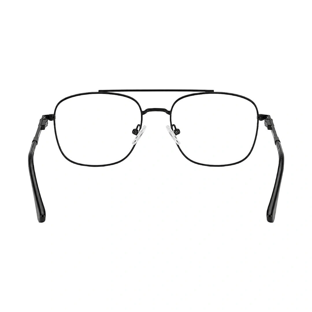 OS Fashion Style 22010 lightweight metal prescription eyeglasses in black, rear view