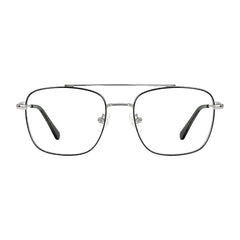 OS Fashion Style 22010 lightweight metal prescription eyeglasses in black and silver, front view