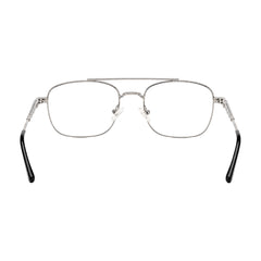 OS Fashion Style 22010 lightweight metal prescription eyeglasses in black and silver, rear view