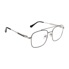 OS Fashion Style 22010 lightweight metal prescription eyeglasses in black and silver, angled view