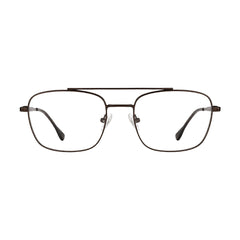OS Fashion Style 22010 lightweight metal prescription eyeglasses in brown, front view