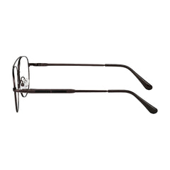 OS Fashion Style 22010 lightweight metal prescription eyeglasses in brown, side profile view