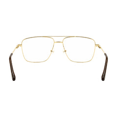 OS Fashion Style 22011 structured square double bridge eyeglasses in brown and gold, rear view