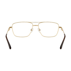 OS Fashion Style 22011 structured square double bridge eyeglasses in gold, rear view