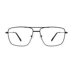 OS Fashion Style 22011 structured square double bridge eyeglasses in gunmetal, front view