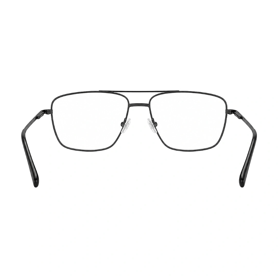 OS Fashion Style 22011 structured square double bridge eyeglasses in gunmetal, rear view