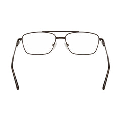 OS Fashion Style 22014 rectangular double bridge metal prescription eyeglasses in brown, rear view