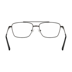 OS Fashion Style 22014 rectangular double bridge metal prescription eyeglasses in gunmetal, rear view