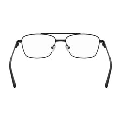 OS Fashion Style 22014 rectangular double bridge metal prescription eyeglasses in matte black, rear view