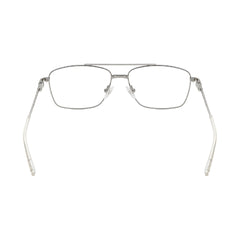 OS Fashion Style 22014 rectangular double bridge metal prescription eyeglasses in silver, rear view
