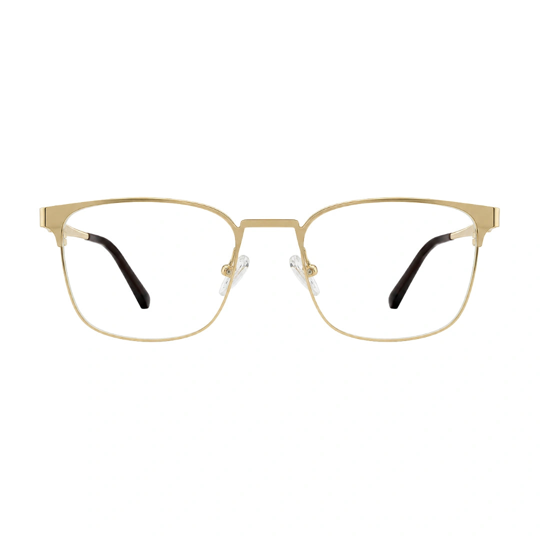 OS Fashion Style 22015 professional clubmaster optical frame in gold, front view