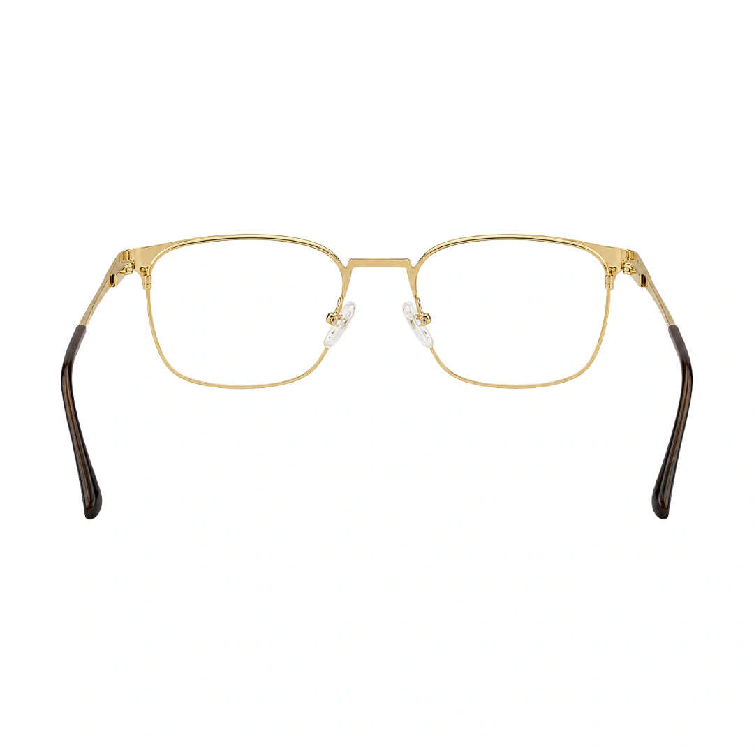 OS Fashion Style 22015 professional clubmaster optical frame in gold, rear view