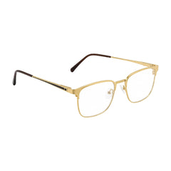 OS Fashion Style 22015 professional clubmaster optical frame in gold, angled view