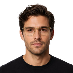 Man wearing OS Fashion Style 22015 professional clubmaster optical frame in gold