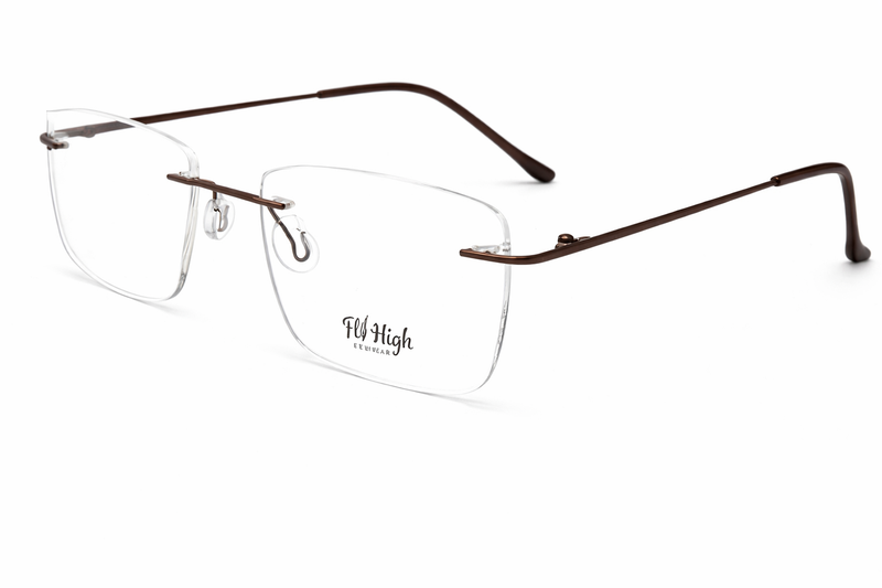 OS Fel High 3P 1001 Rimless Eyeglass Frame-zoom-