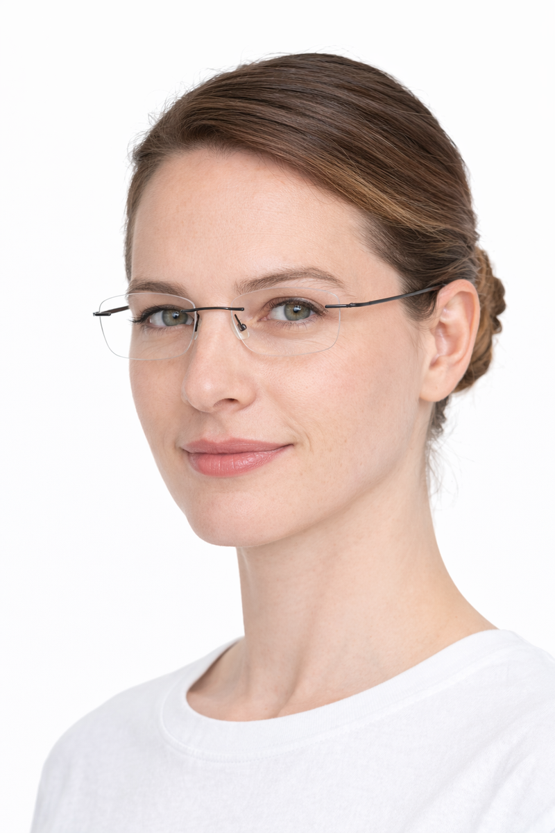 OS Fel High 3P Rimless Rectangle Eyeglass Frame-zoom-