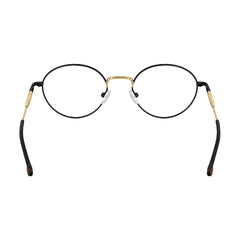 OS GLADIATOR 10002 oval round metal prescription eyeglasses for men and women in black and gold, rear view