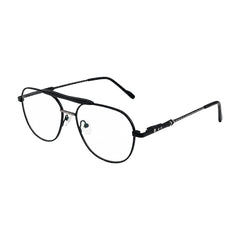 OS Gladiator 10003 lightweight double bridge aviator eyeglasses in black, three-quarter angled view