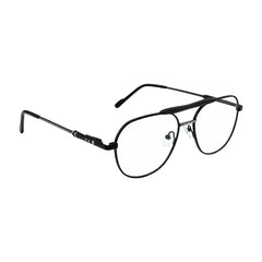 OS Gladiator 10003 lightweight double bridge aviator eyeglasses in black, angled view