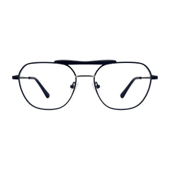 OS Gladiator 10003 lightweight double bridge aviator eyeglasses in blue, front view