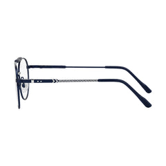 OS Gladiator 10003 lightweight double bridge aviator eyeglasses in blue, side profile view