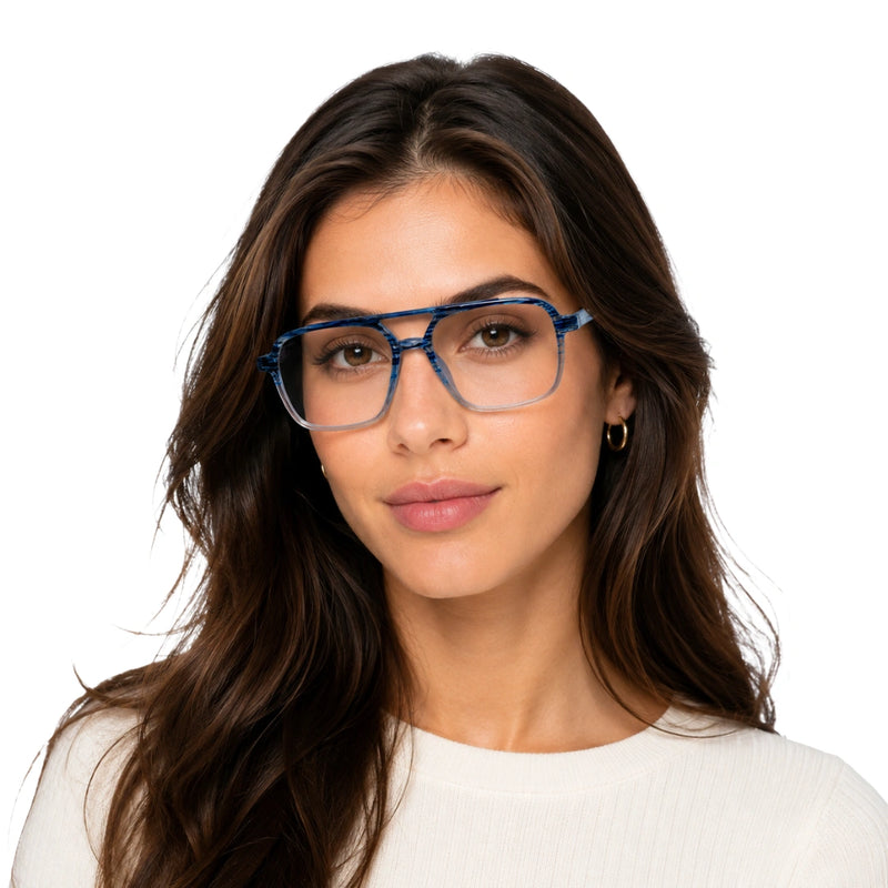 OS Gladiator 28002 | Double Bridge Square Aviator Prescription Eyeglasses-zoom-