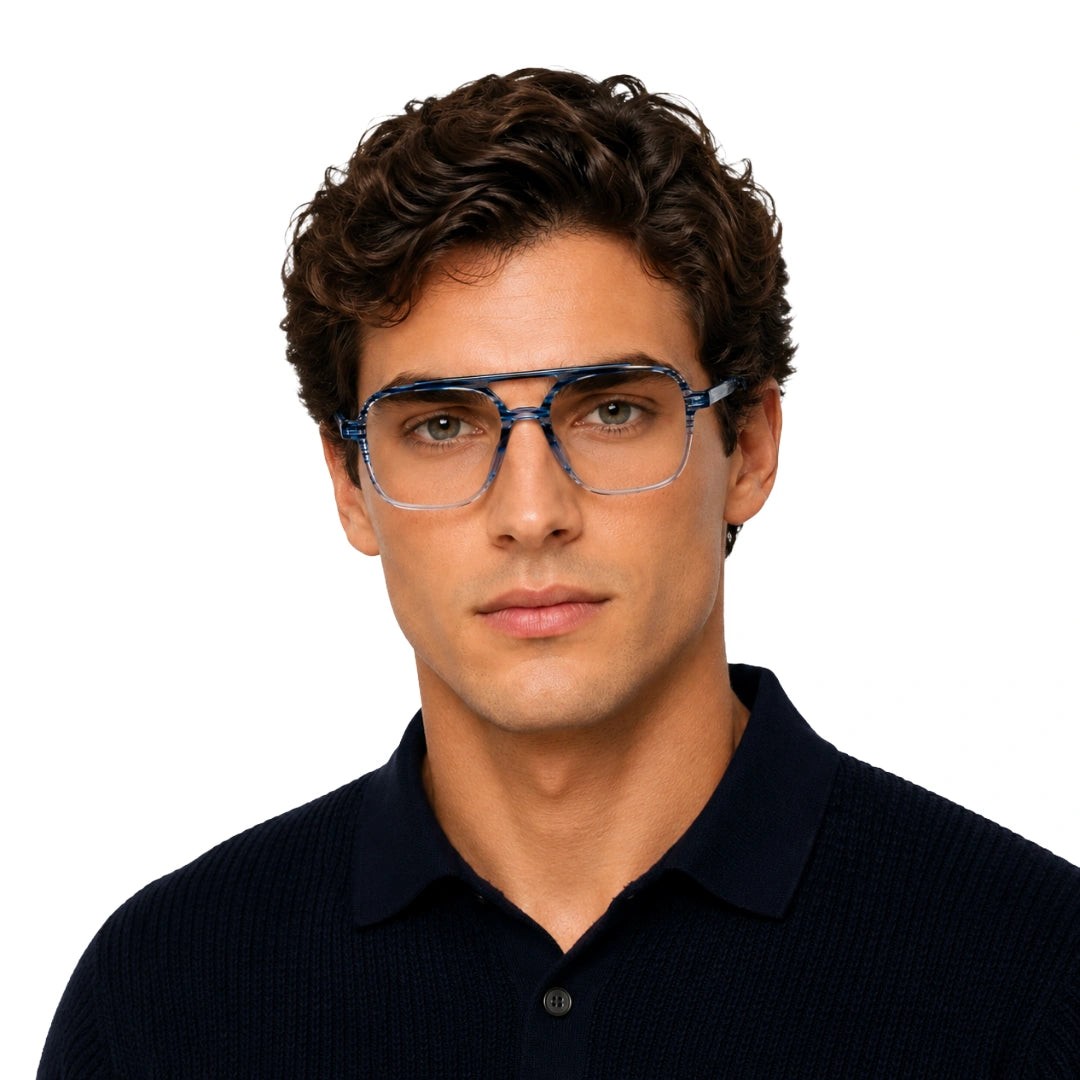 OS Gladiator 28002 | Double Bridge Square Aviator Prescription Eyeglasses-7